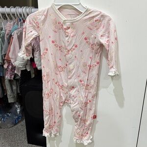 Magnetic Me Pink Floral Baby Footie